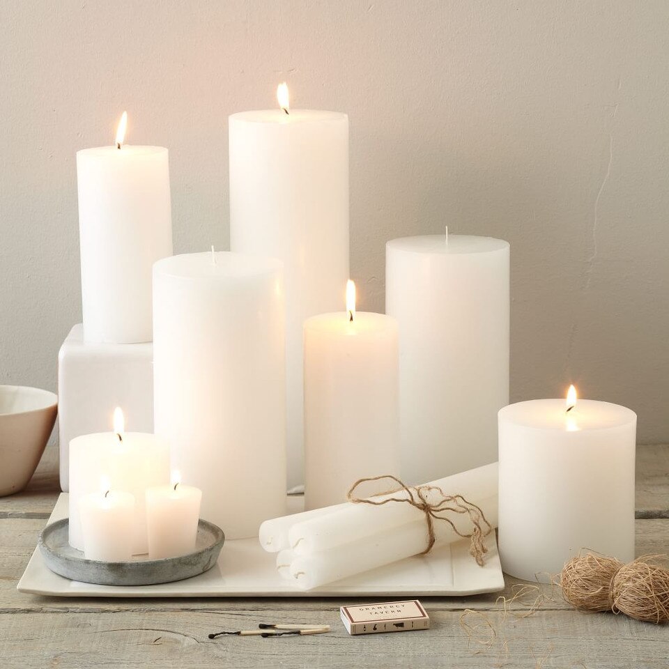 Unscented Wax Pillar Candle west elm United Kingdom